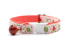 Cat collar with watermelon pattern on a white background