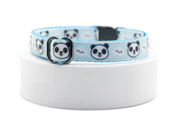 Cat Kitten Pet Neck Collar Panda Face Pendant Premium Quality Nylon with Bell
