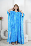Blue Nightwear Poncho Linen Tie Dye Caftan Maternity