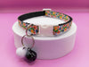 Floral Pattern Pet Cat Neck Collar with Regular Double Bell