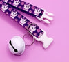 White Quick Release Buckle and Big Bell Pet Cat Kitten Hand Made Adjustable Neck Collar