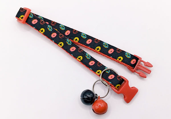 Double Regular Bell with Pet Cat Donut Pattern Neck Collar