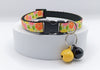 Double Regular Bell with Pet Cat Orange Pattern Neck Collar