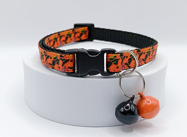 Double Regular Bell with Pet Cat Beautiful Orange Neck Collar