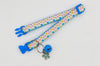 Paw Pattern Cat Kitten Pet Adjustable Neck Collar with Floral Pendant Blue Buckle