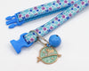 Cat Kitten Pet Adjustable Neck Collar with Beautiful Pendant Blue Buckle