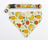 Fruits Pattern Cat Pet Kitten Hand Made Fabric Scarf Neck Collar with Silver Bell
