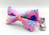 Candy Pattern Cat Pet Kitten Hand Made Fabric Bow, Scarf Neck Collar with Silver Bell