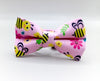Bee Pattern Cat Pet Kitten Hand Made Floral Fabric Bow, Scarf Neck Collar with Silver Bell