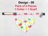 Fruit Pattern Cat Pet Kitten Hand Made Fabric Bow, Scarf Neck Collar with Bell
