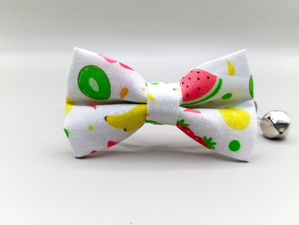 Fruit Pattern Cat Pet Kitten Hand Made Fabric Bow, Scarf Neck Collar with Bell