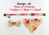 Apple Pattern Cat Pet Kitten Hand Made Fabric Bow, Scarf Neck Collar with Bell