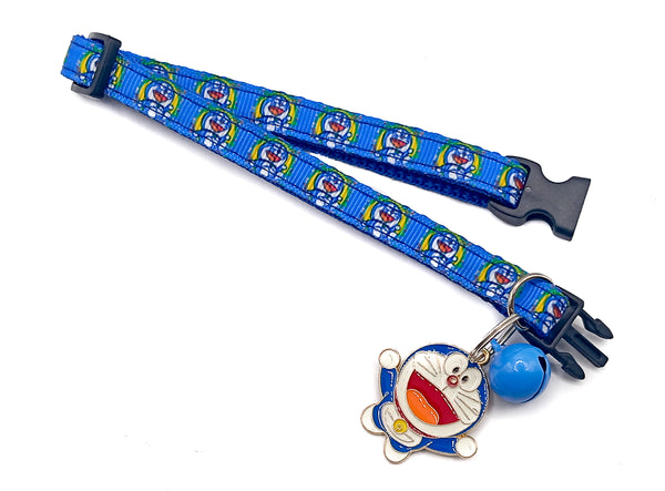 Doraemon Pendant Cat Kitten Neck Collar Black Buckle with Bell