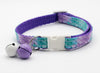 Pet Cat Neck Collar with Double Bell Glitter Mermaid Print
