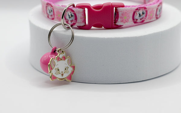Cat Face Pendant with Cat Kitten Adjustable Pink Neck Collar And Bell
