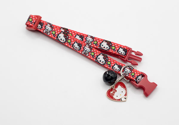 Cat Face Heart Pendant Cat Kitten Neck Collar with Black Bell