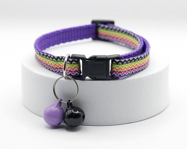 Hand Made Neck Collar with Double Bell for Pet Cat Kitten