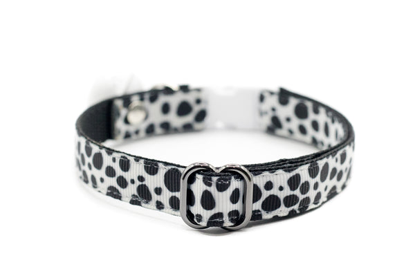 Premium Quality Nylon Cat Kitten Neck Collar Panda Dots Pattern with Big Bell