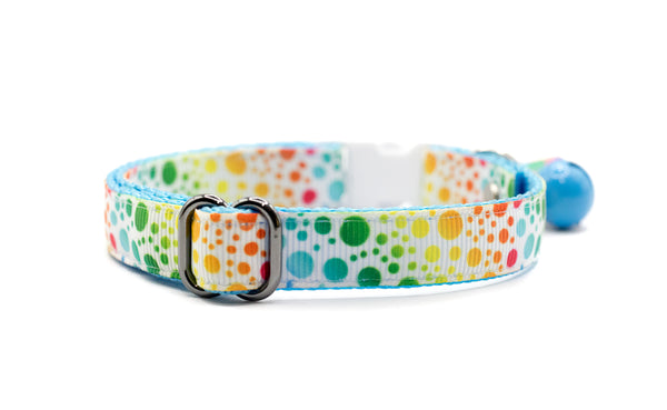Premium Quality Nylon Pet Cat Kitten Neck Collar with Rainbow Color Lollipop Pendant