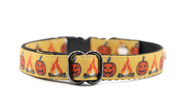 Cat Kitten Pet Neck Collar Halloween Pumpkin Pattern Premium Quality Nylon with Bell