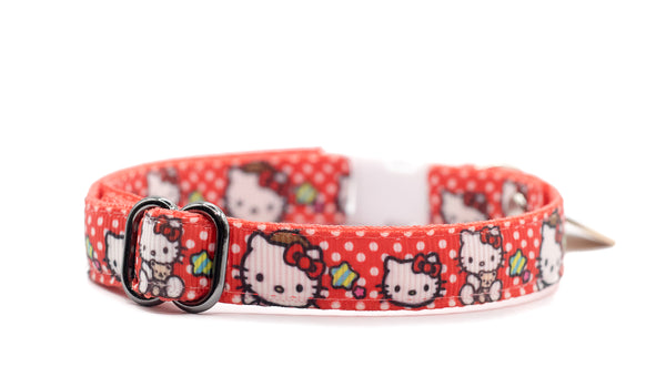 Premium Quality Nylon Pet Cat Kitten Printed Neck Collar with Heart Pendant