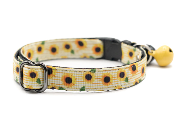 Premium Quality Nylon Sun Flower Print Cat Kitten Pet Neck Collar