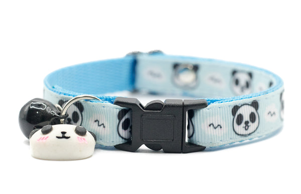 Cat Kitten Pet Neck Collar Panda Face Pendant Premium Quality Nylon with Bell