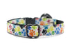 Cat Kitten Pet Premium Quality Nylon Neck Collar Paw Print with Big Bell