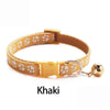 Paw Pattern Adjustable Pet Cat Nylon Neck Collar With Regular Bell