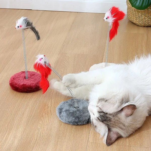 Mouse Toys Cats Climbing Frame 15cm Spring Grabbing Board Jumping