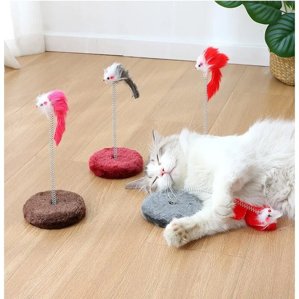 Mouse Toys Cats Climbing Frame 15cm Spring Grabbing Board Jumping