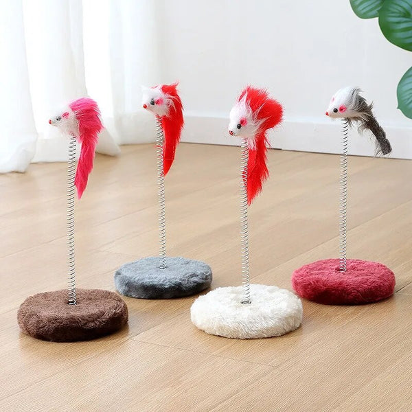 Mouse Toys Cats Climbing Frame 15cm Spring Grabbing Board Jumping