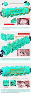 Dog Chew Teether Grooming Bone Dental Molar Stick With Rope Rubber Bite Silicone Brush