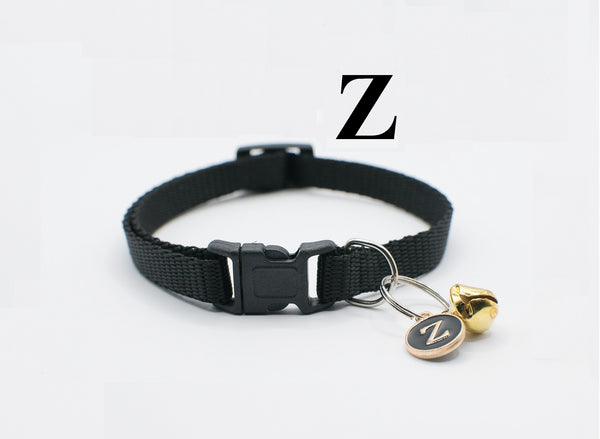 Cat Kitten Neck Collar with Bell and Alphabet Pendant