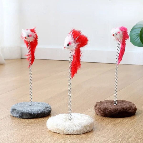 Mouse Toys Cats Climbing Frame 15cm Spring Grabbing Board Jumping