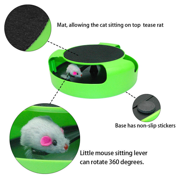 Pet Crazy Training Funny Toy For Cat Mouse Chaser Round Play with Scratch Post