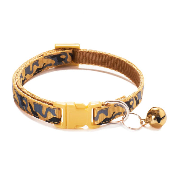 Camouflage Cat Kitten Neck Collar with Bell