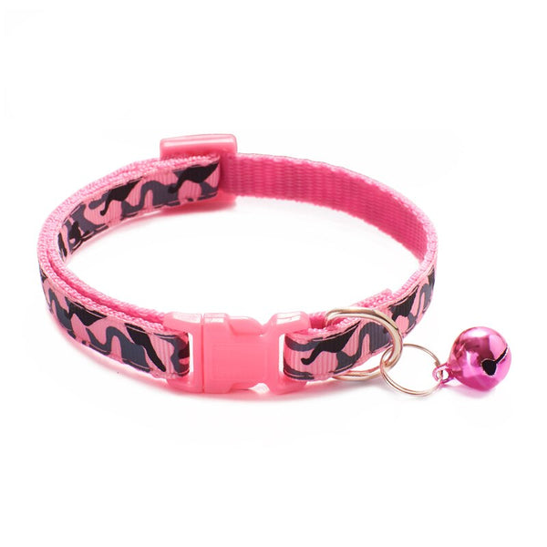 Camouflage Cat Kitten Neck Collar with Bell