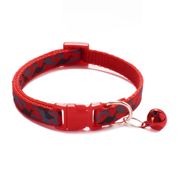 Camouflage Cat Kitten Neck Collar with Bell
