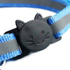 Reflective Nylon Black Cat Face Buckle Kitten Pet Neck Collar with Bell